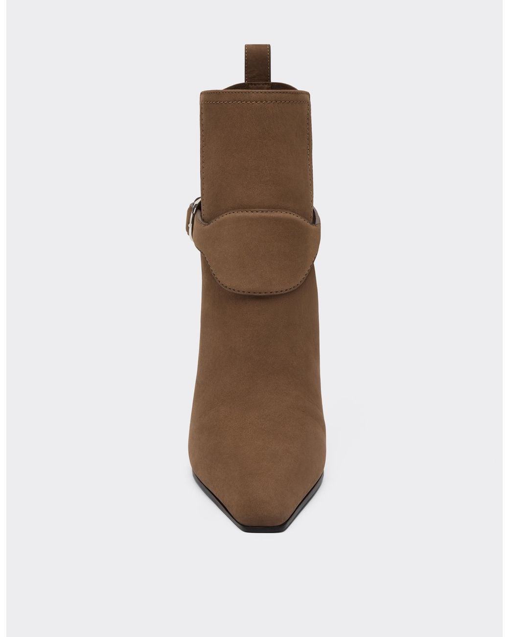 Ferrari Brown Nubuck Ankle Boots With High Heel