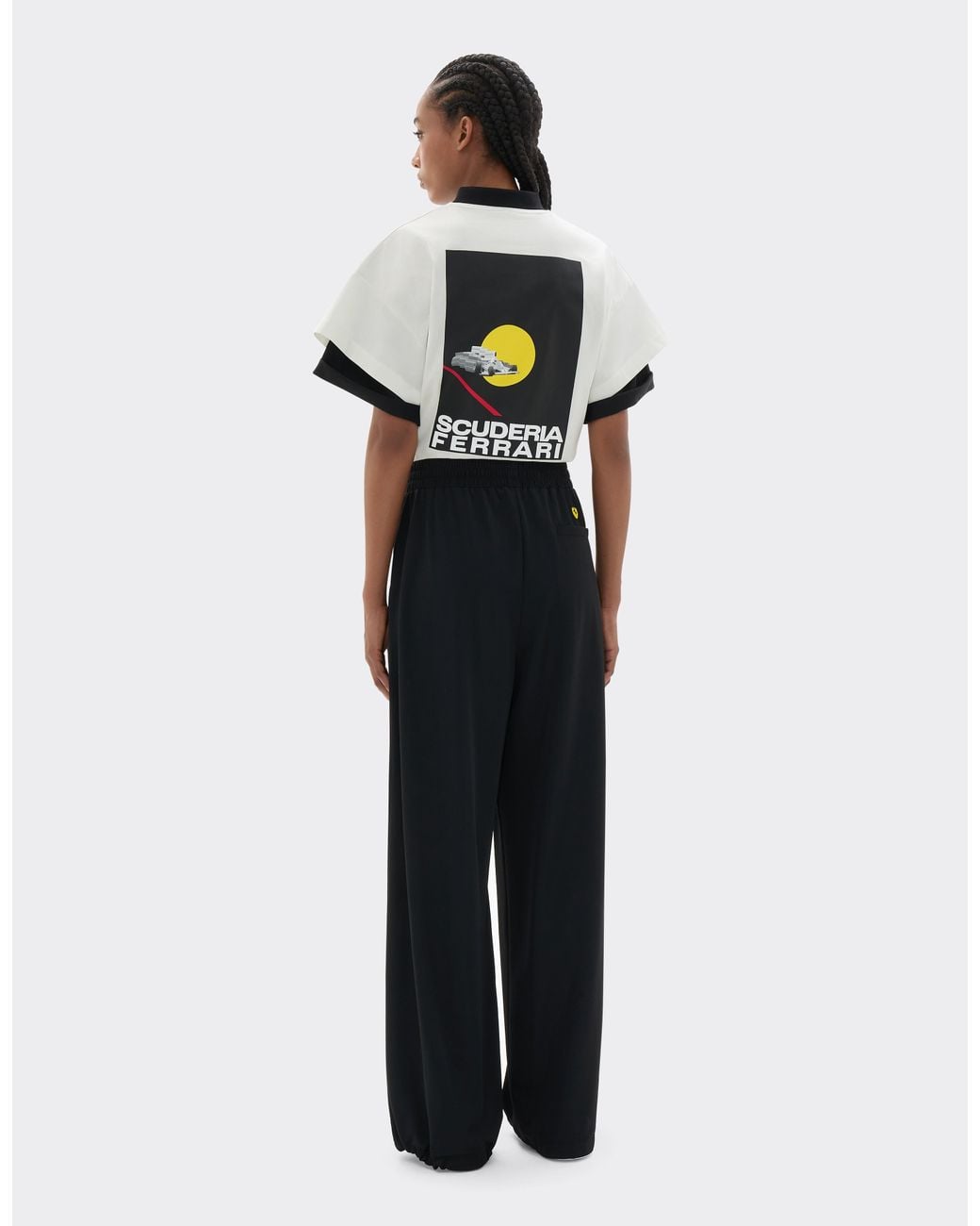 Ferrari Black Technical Piqué Jogger Pants
