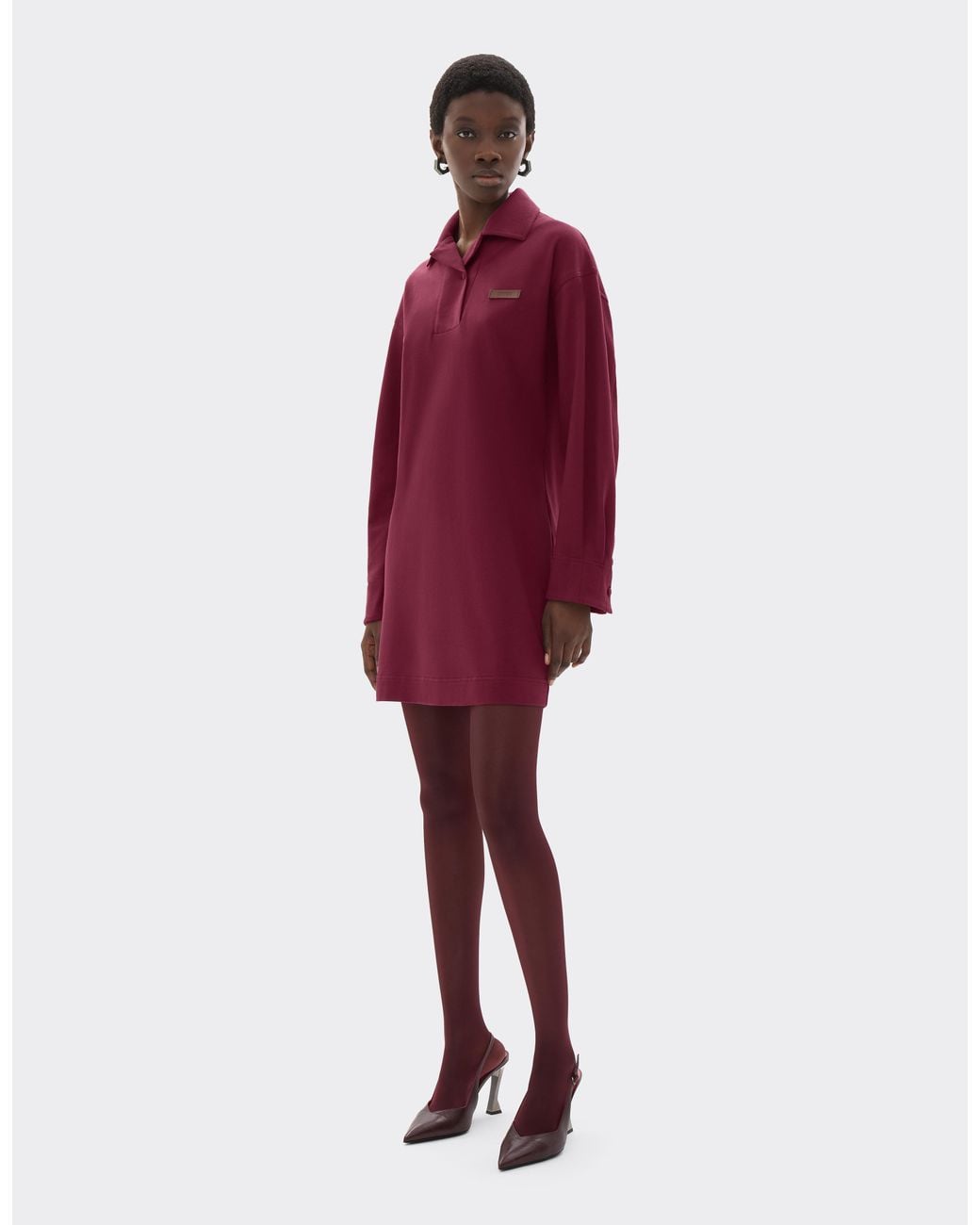 Ferrari Purple Cotton Piqué Polo Dress