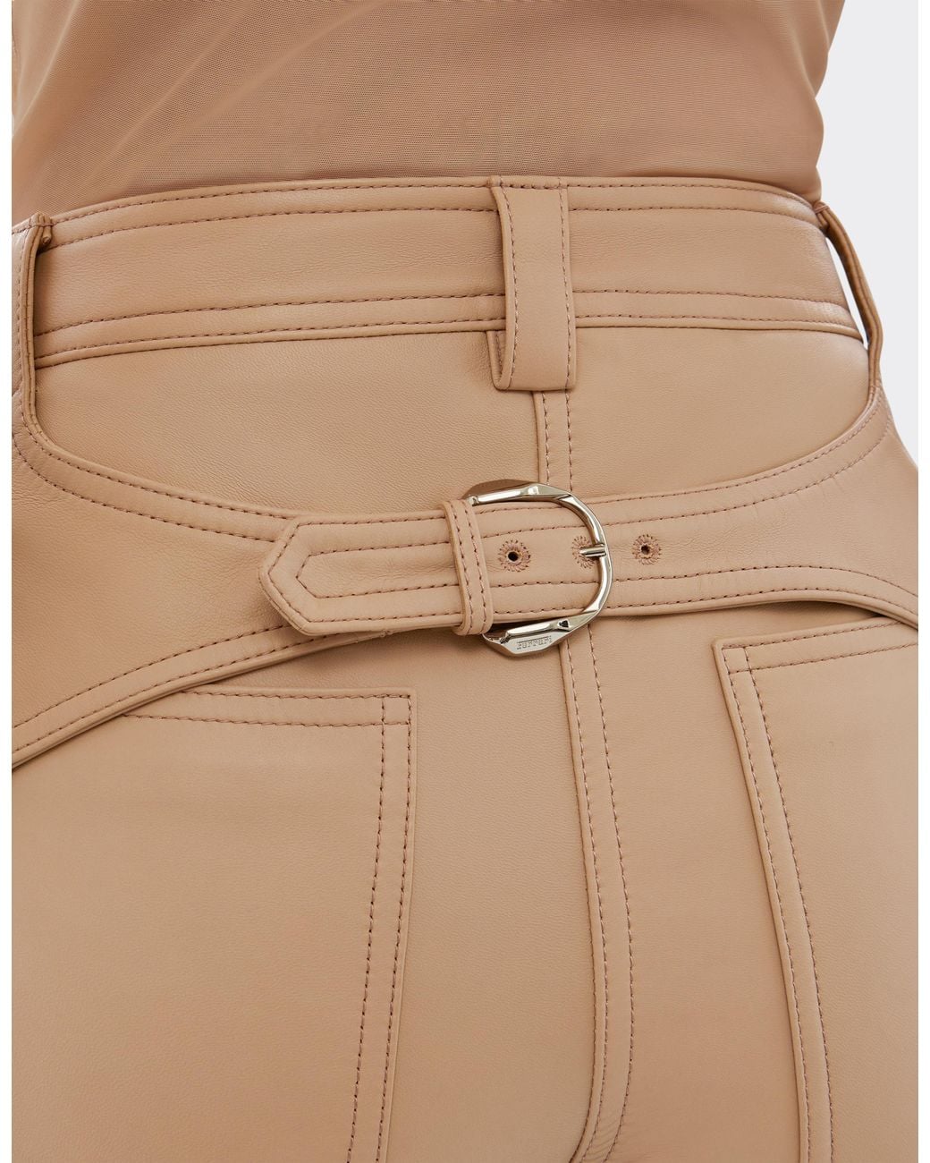 Ferrari White Straight-Leg Leather Trousers