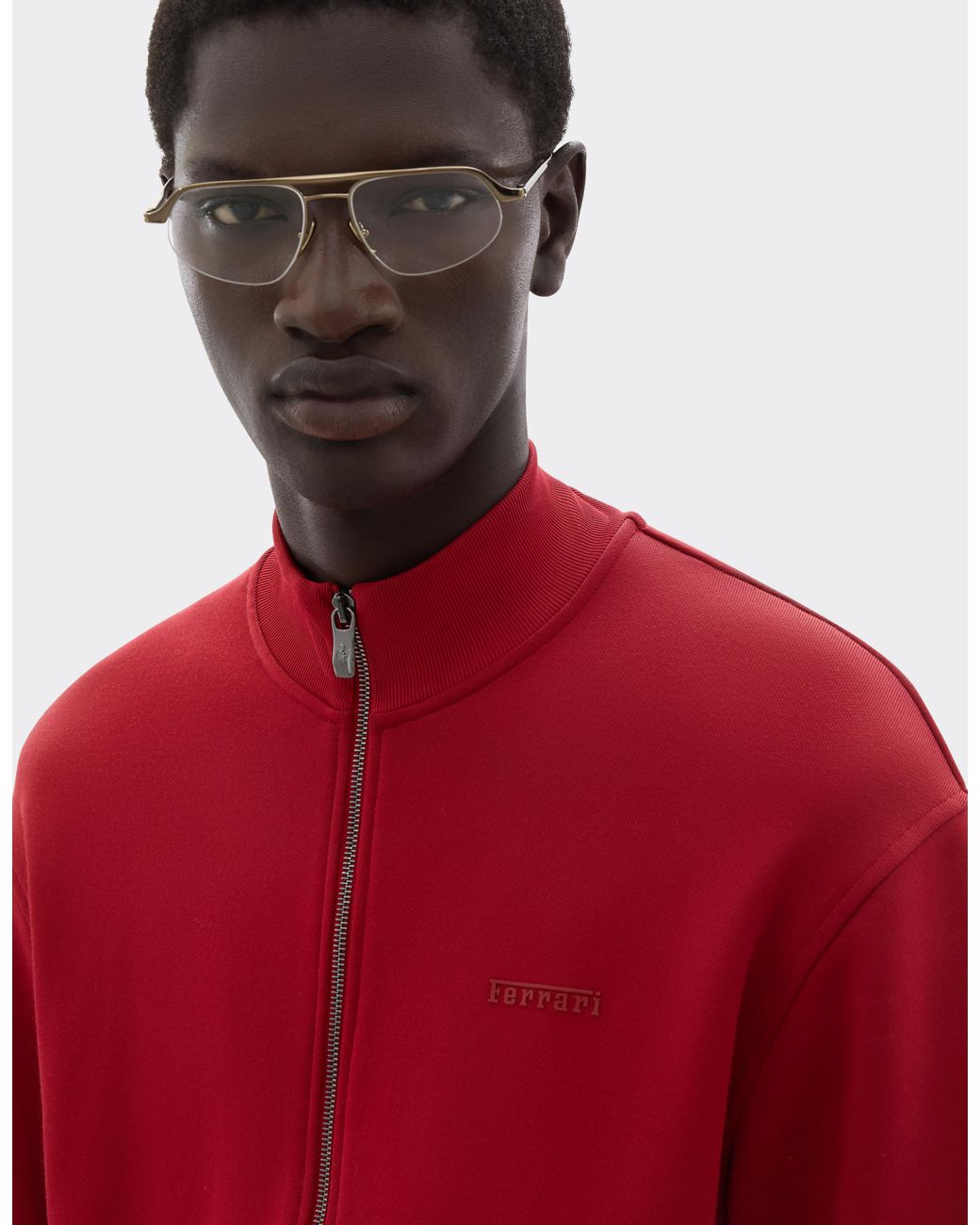 Ferrari Red Technical Jersey Sweatshirt for men