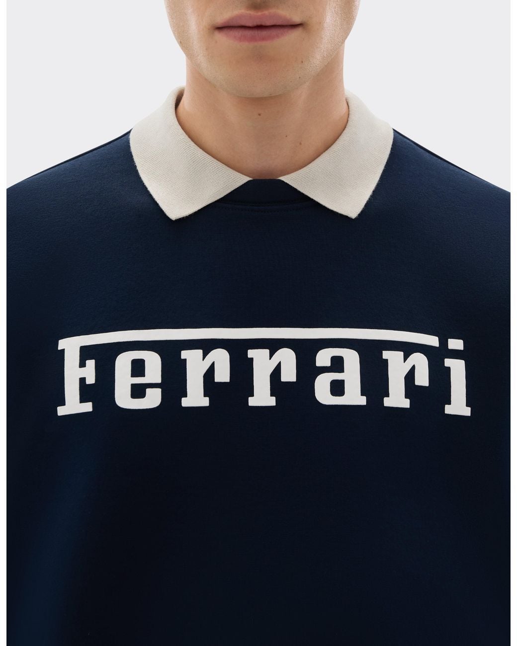 Ferrari Blue Scuba Sweatshirt With Logo for men
