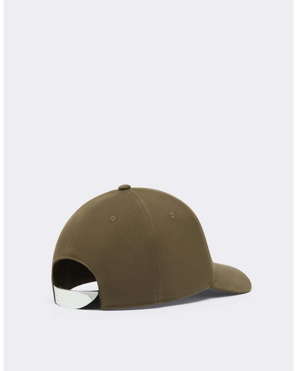 Ferrari Green Cotton Drill Baseball Cap With Embroidery