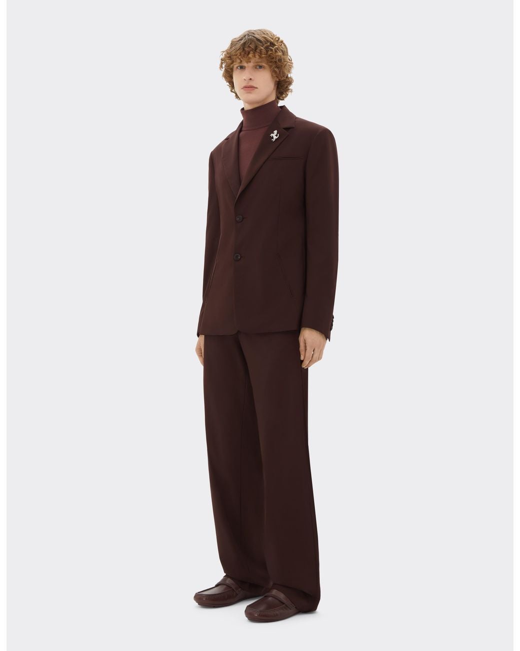 Ferrari Brown Q-Cycle Tropical Wool Blazer for men