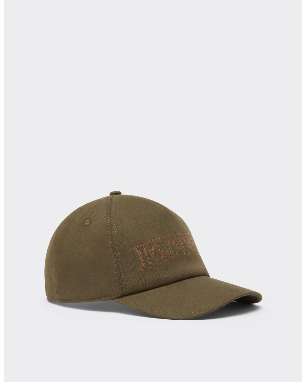Ferrari Green Cotton Drill Baseball Cap With Embroidery