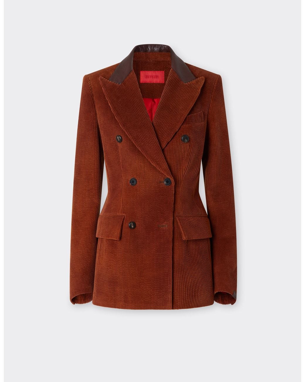 Ferrari Brown Double-Breasted Blazer