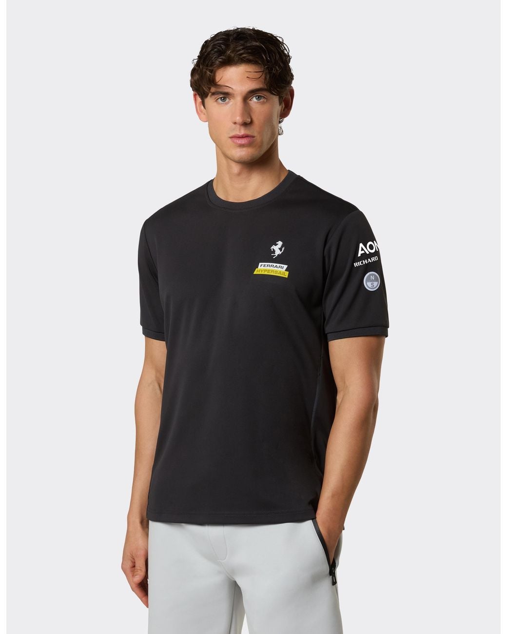 Ferrari Black Hypersail Coolmax T-Shirt for men
