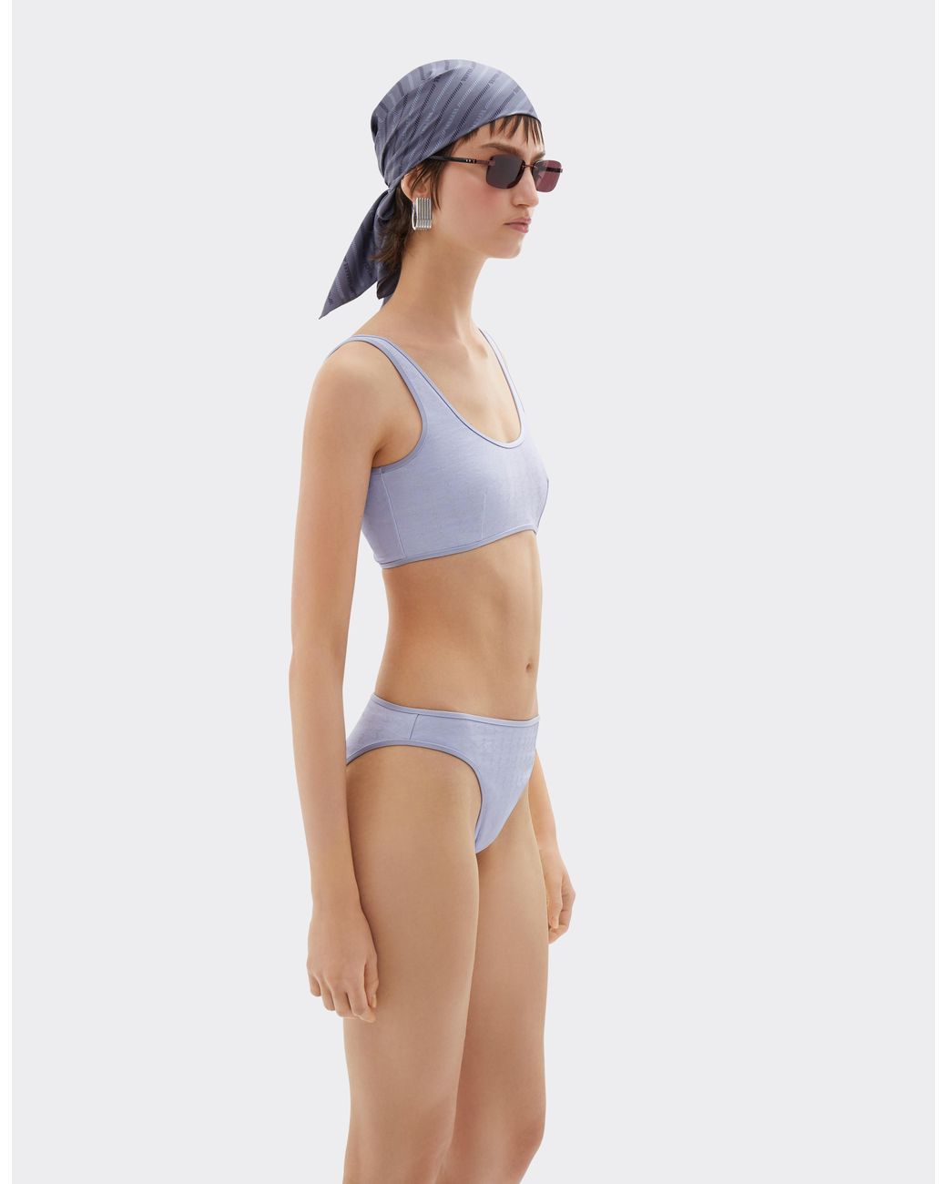 Ferrari Blue Bikini Bottoms With Prancing Horse Motif