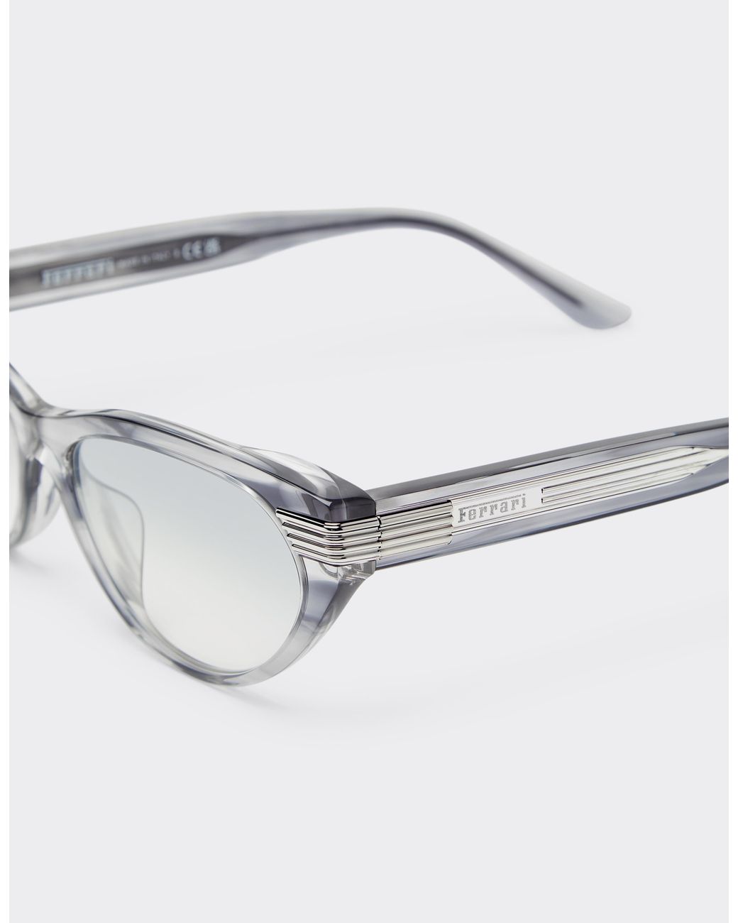 Ferrari Metallic Stripedacetate Sunglasses With Gradient Mirrored Lenses