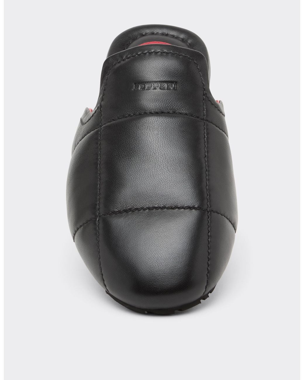 Ferrari White Nappa Leather Slippers With 7X7 Stitching for men