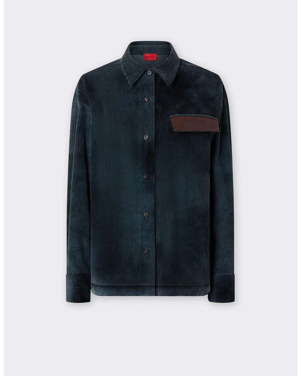 Ferrari Blue Corduroy Shirt With Back Panel