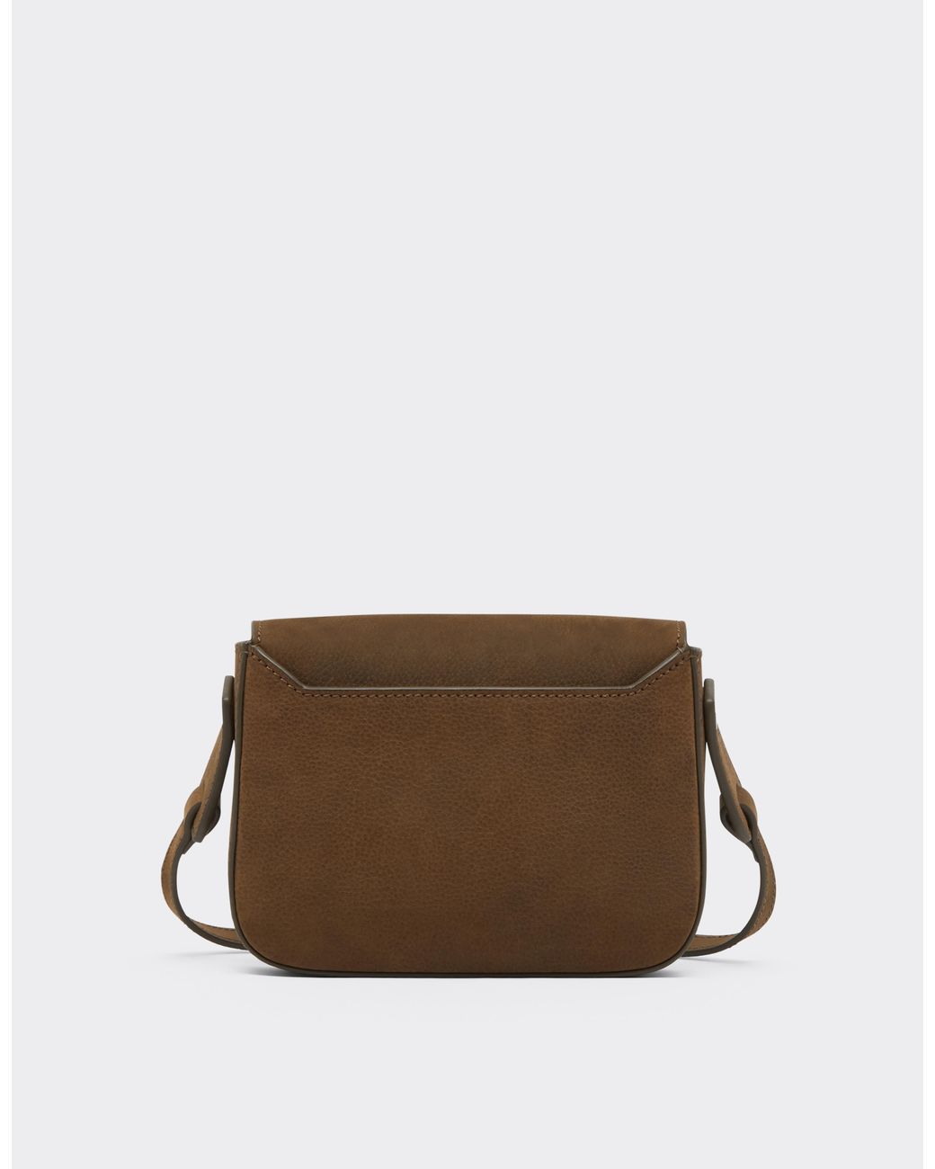 Ferrari Brown Waxed Leather Messenger Bag for men