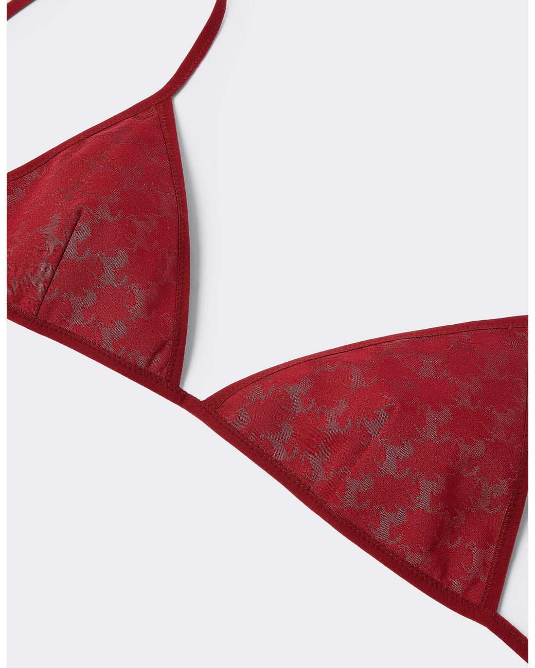 Ferrari Red Triangle Bikini Top With Prancing Horse Motif