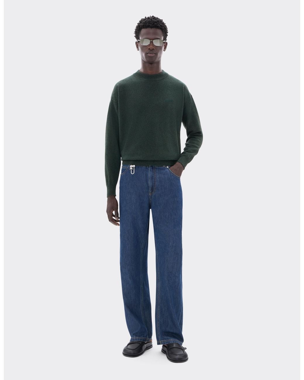Ferrari Green Wool And Cashmere Crew-Neck Jumper for men