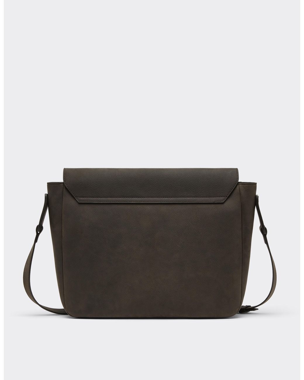 Ferrari Black Waxed Leather Messenger Bag for men
