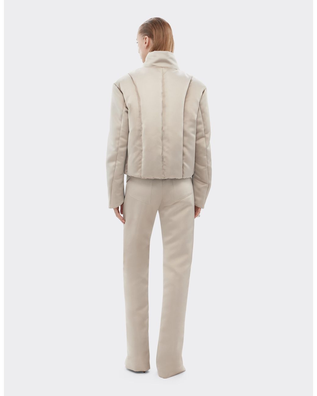 Ferrari White Padded Duchesse Satin Blouson