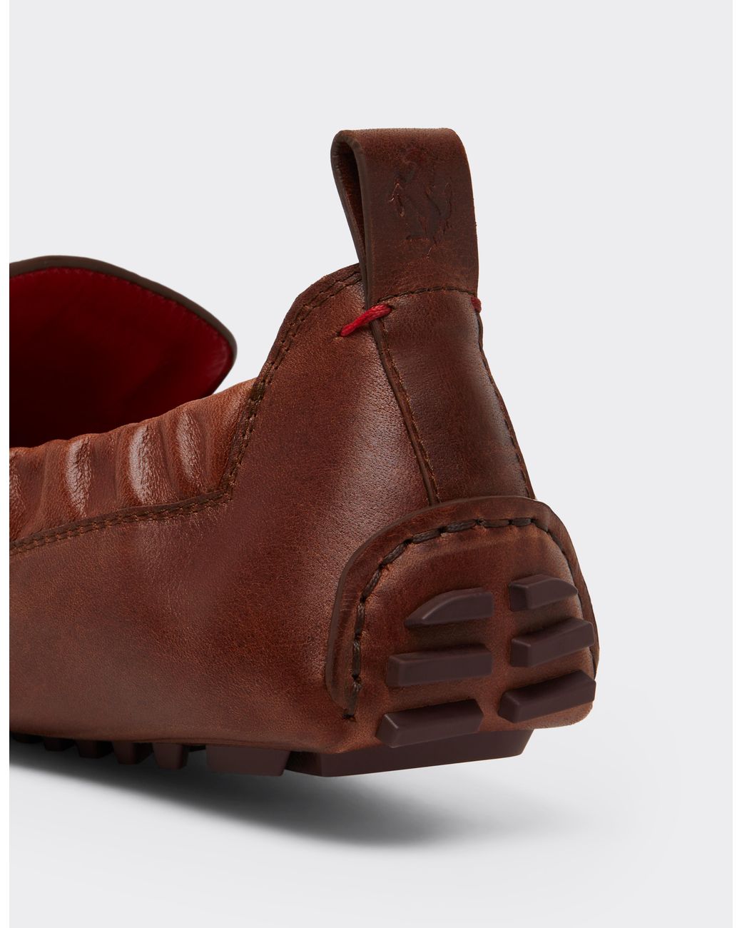 Ferrari Brown Nappa Leather Driver Shoes for men