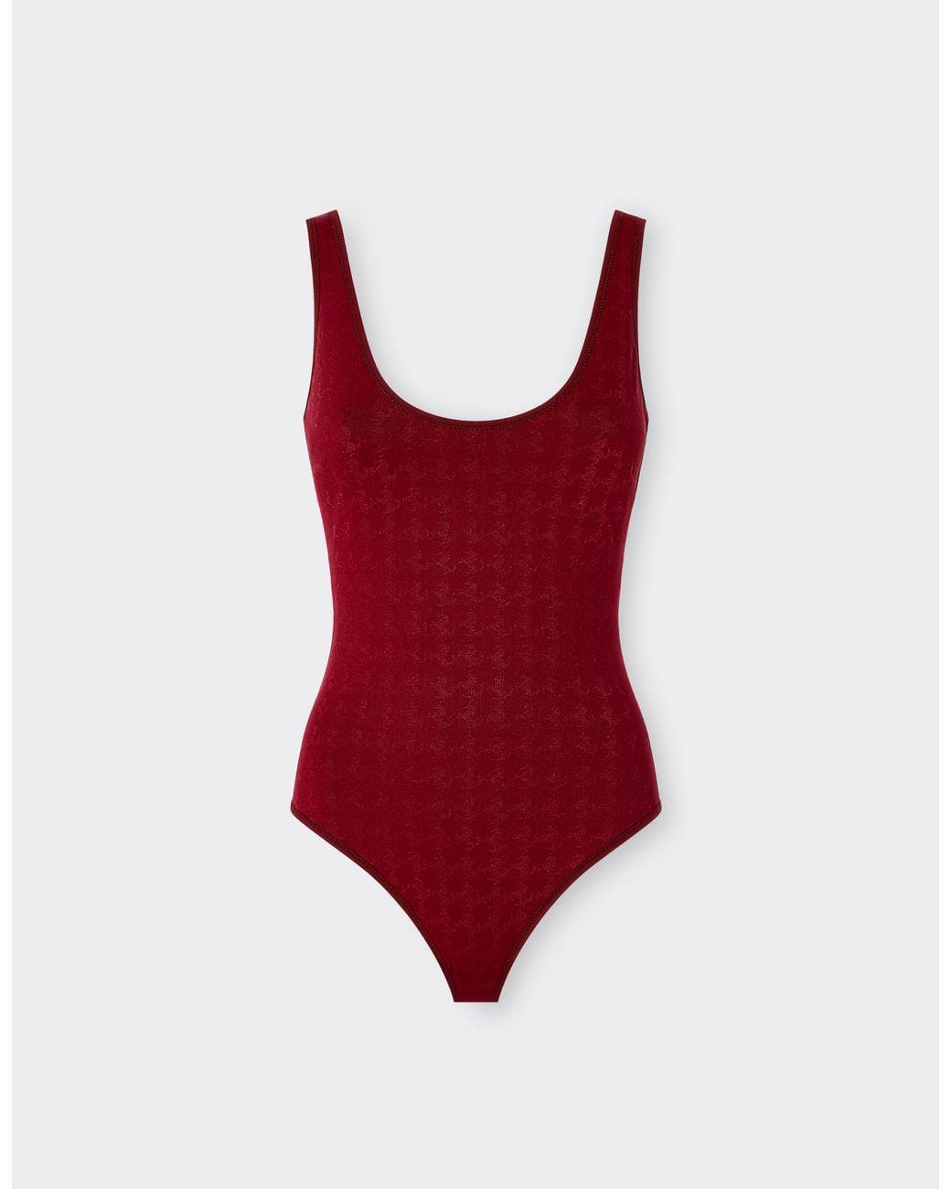 Ferrari Red One-Piece Swimsuit With Prancing Horse Motif