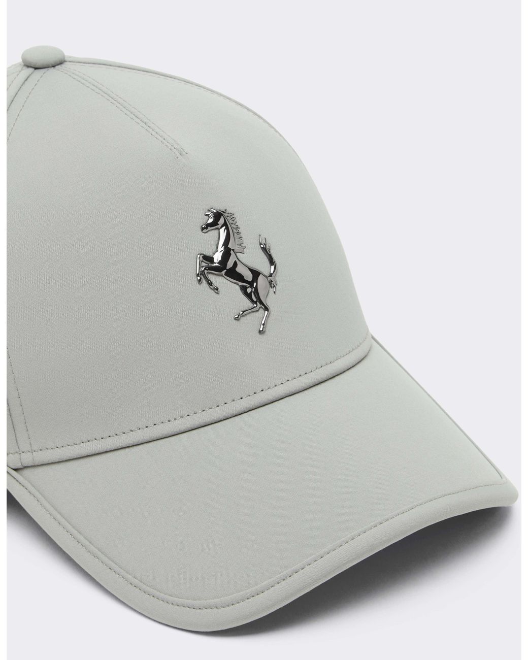 Ferrari White Baseball Cap With Metal Prancing Horse
