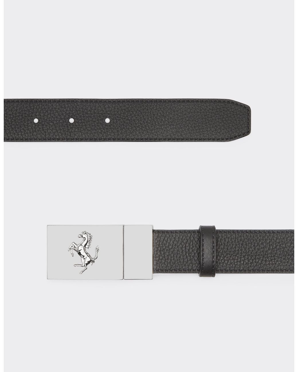 Ferrari White Reversible Belt for men