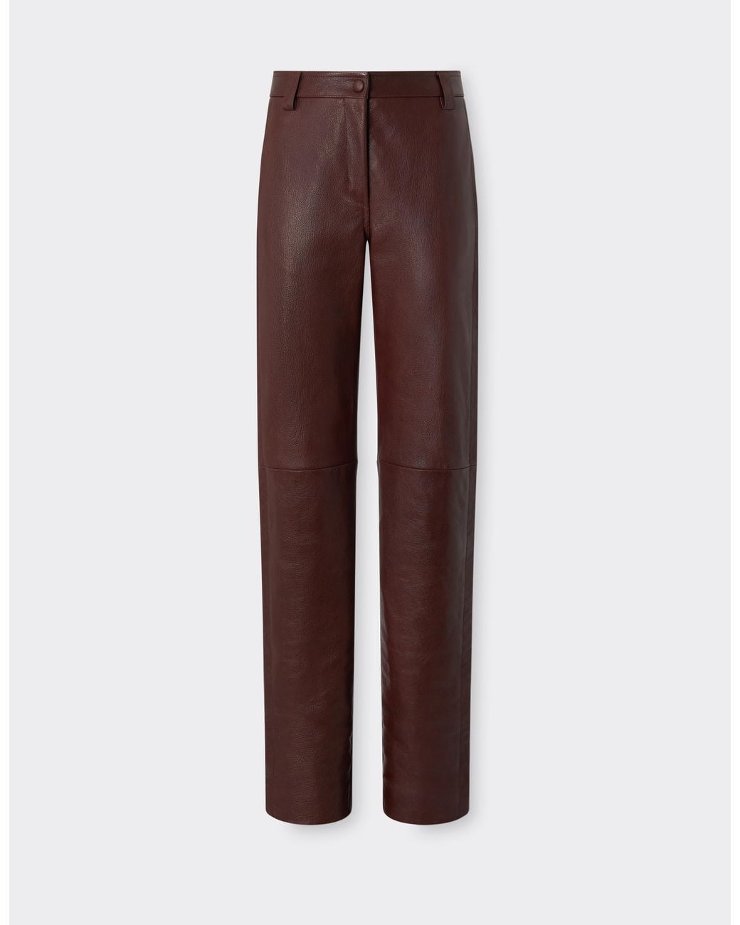 Ferrari Brown Straight-Leg Leather Trousers