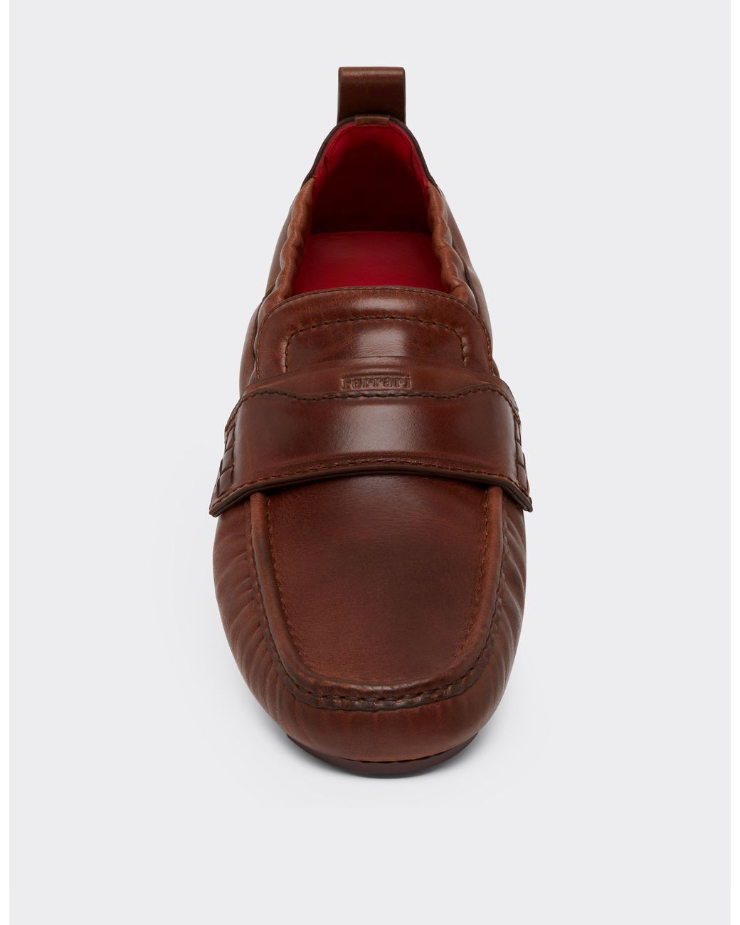 Ferrari Brown Nappa Leather Driver Shoes for men