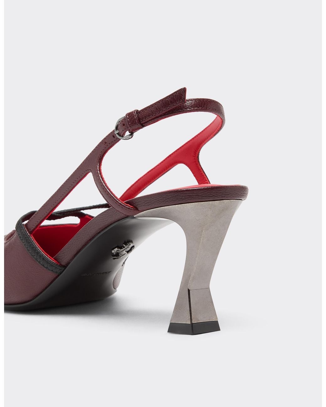 Ferrari Pink Leather Slingback With Sculpted Heel