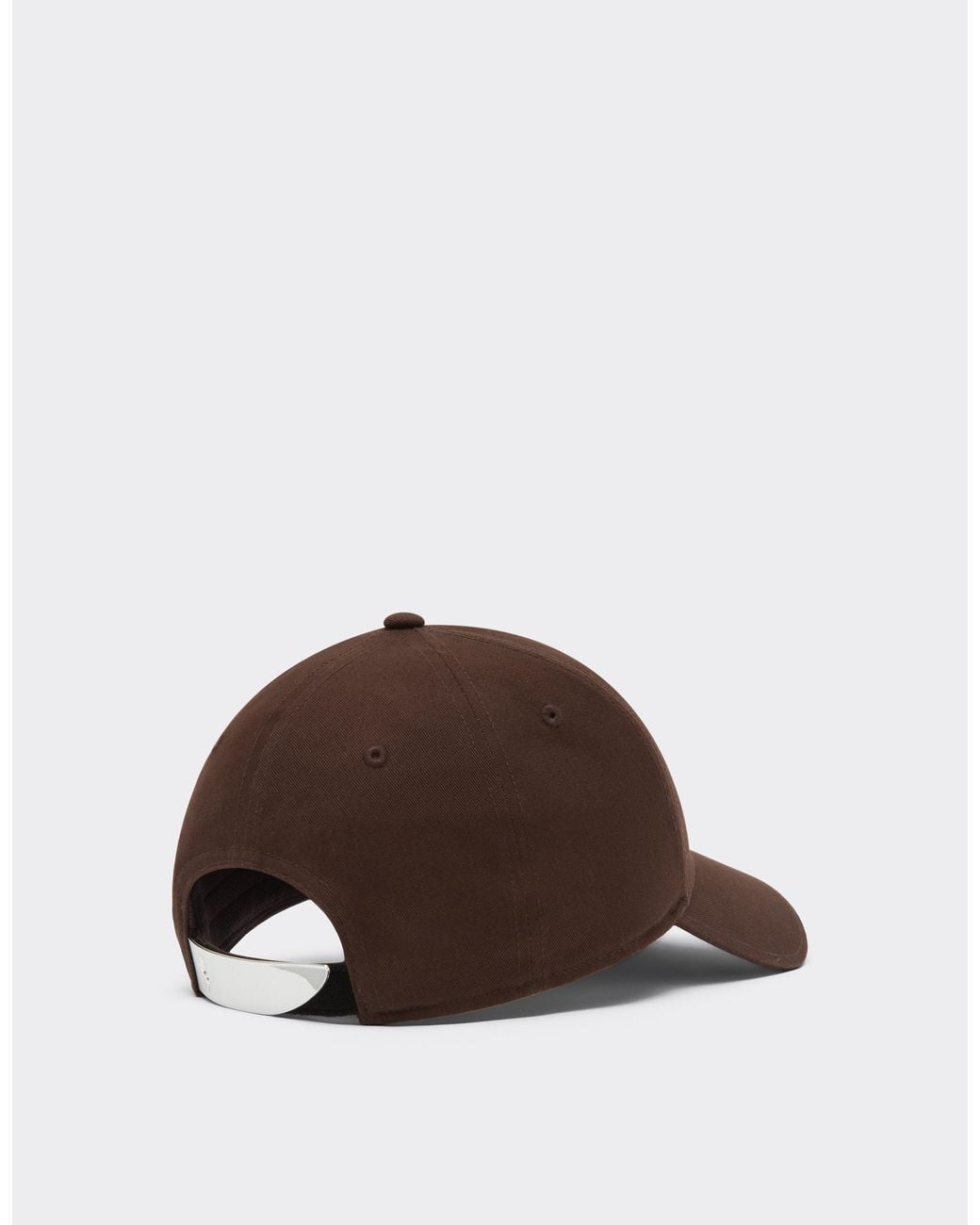 Ferrari Brown Cotton Twill Baseball Cap With Embroidered Logo