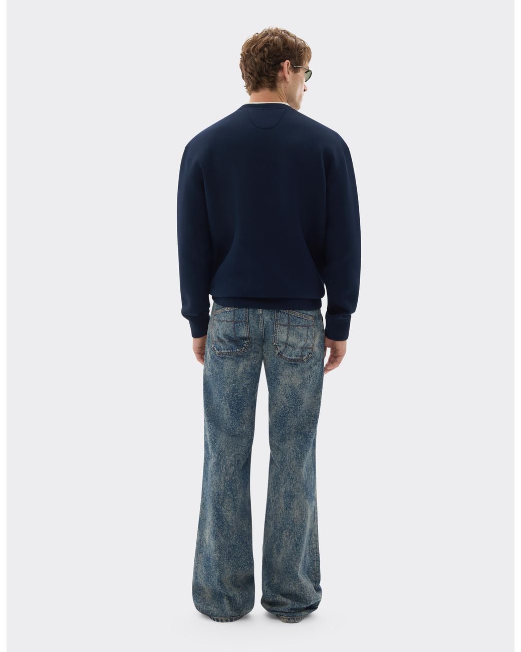 Ferrari Blue Scuba Sweatshirt With Logo for men