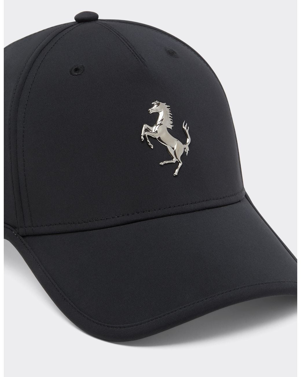 Ferrari Blue Baseball Cap With Metal Prancing Horse