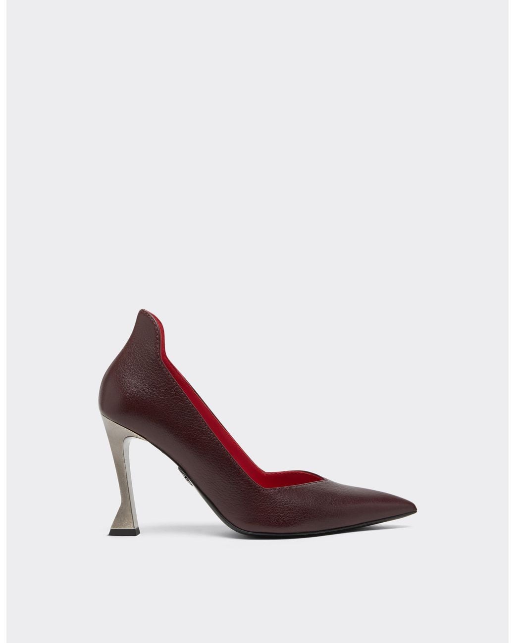 Ferrari Purple Leather Pumps With Heel