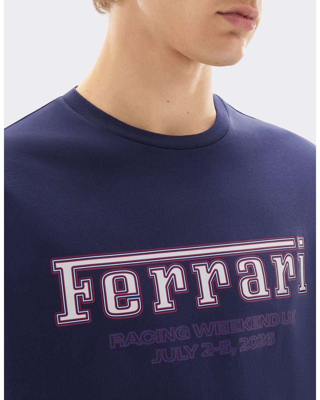 Ferrari Blue T-Shirt For The 2026 Silverstone Grand Prix for men