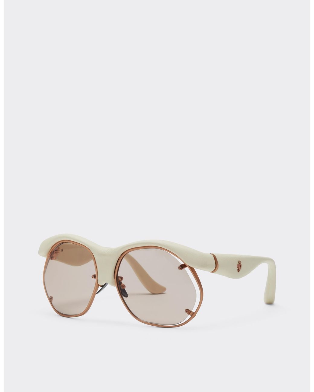Ferrari Natural Injection-Moulded, Metal And Leather Sunglasses With Lenses