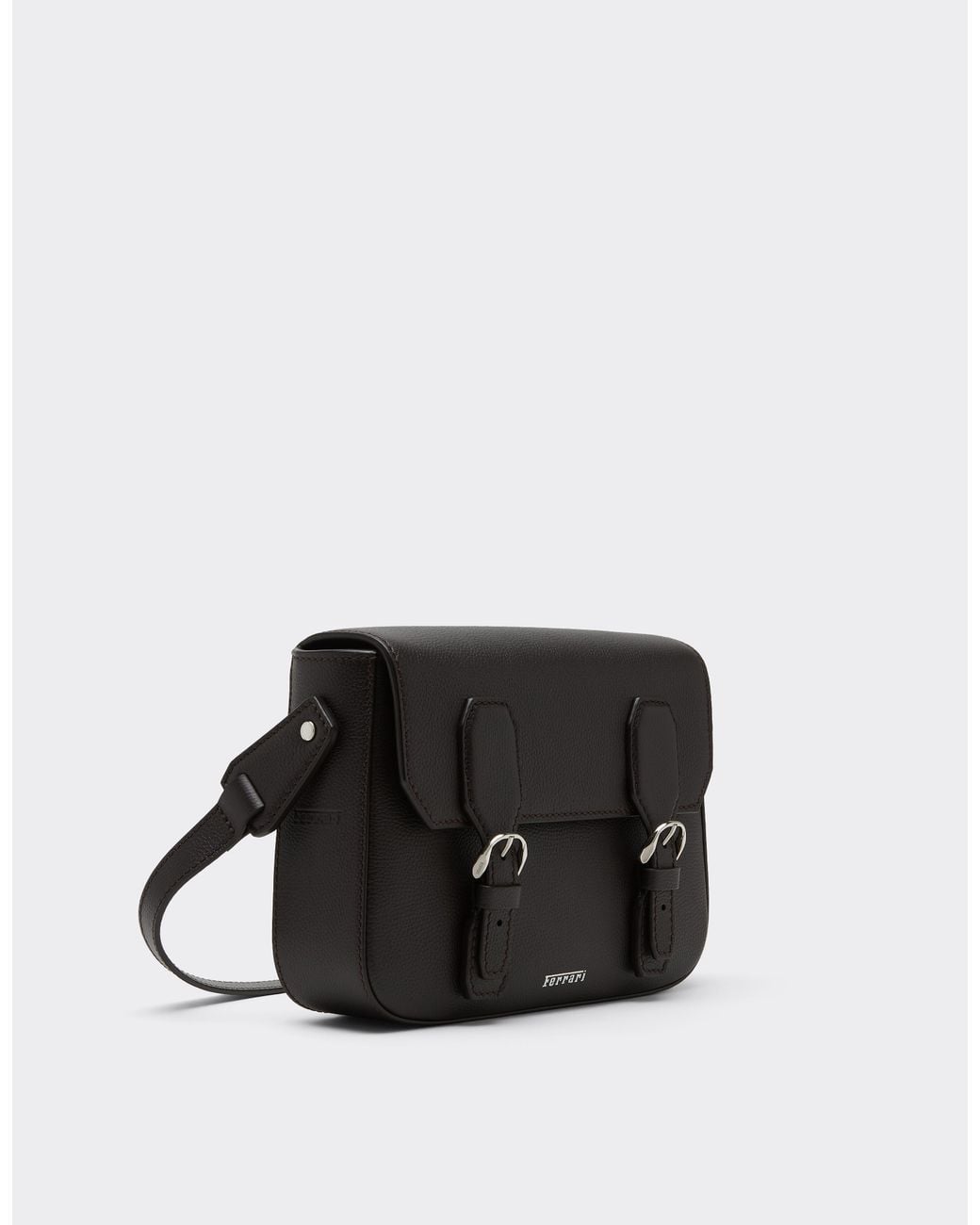 Ferrari Black Messenger Bag for men