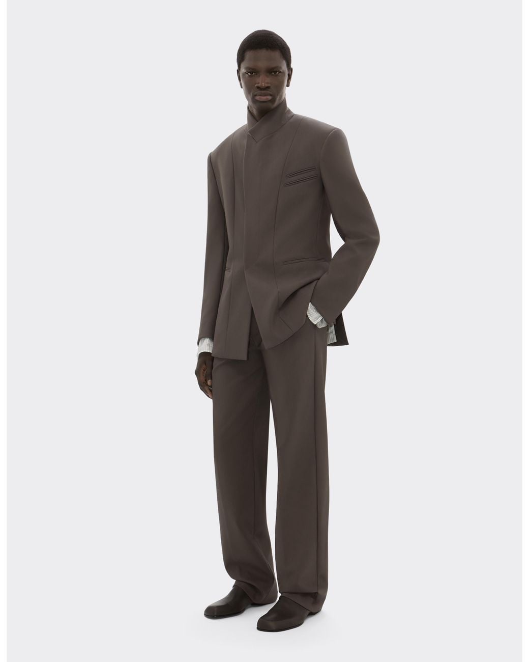 Ferrari Gray Single-Breasted Crepe Blazer for men