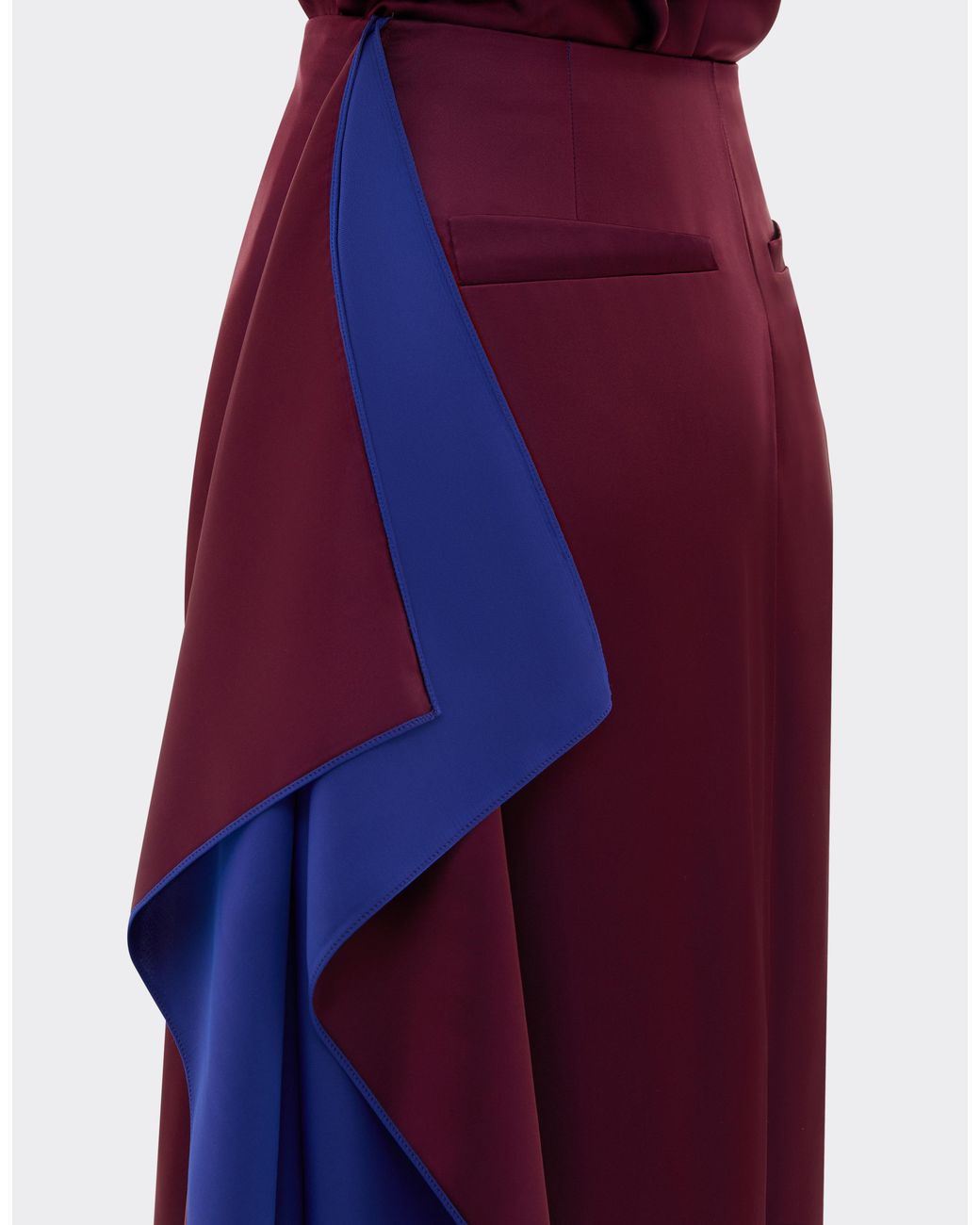 Ferrari Purple Two-Tone Satin Asymmetrical Skirt