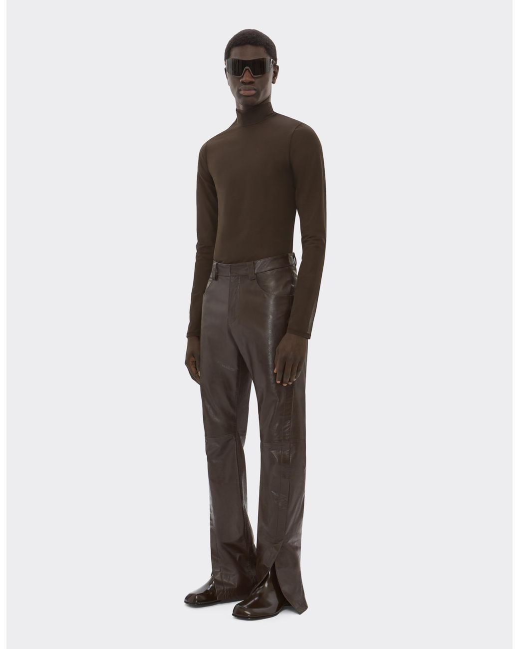 Ferrari Black Semi-Transparent Tulle Turtleneck for men