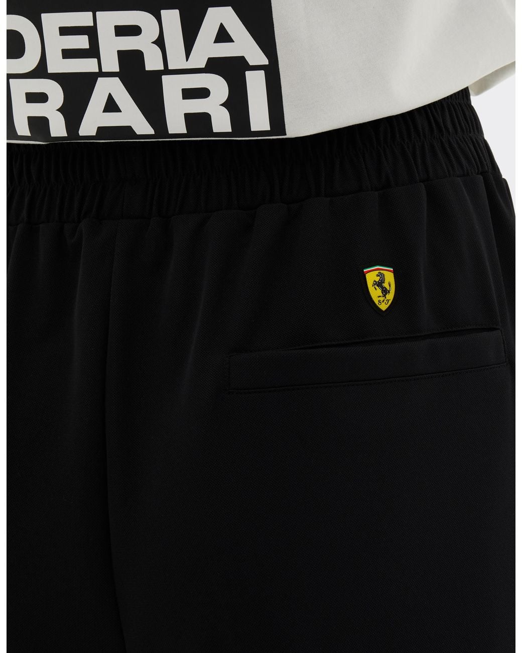 Ferrari Black Technical Piqué Jogger Pants