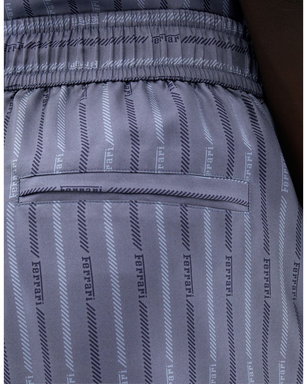 Ferrari Blue Monogram Silk Shorts for men