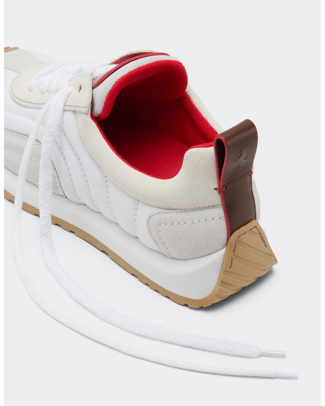 Ferrari White Leather And Suede Running Sneakers