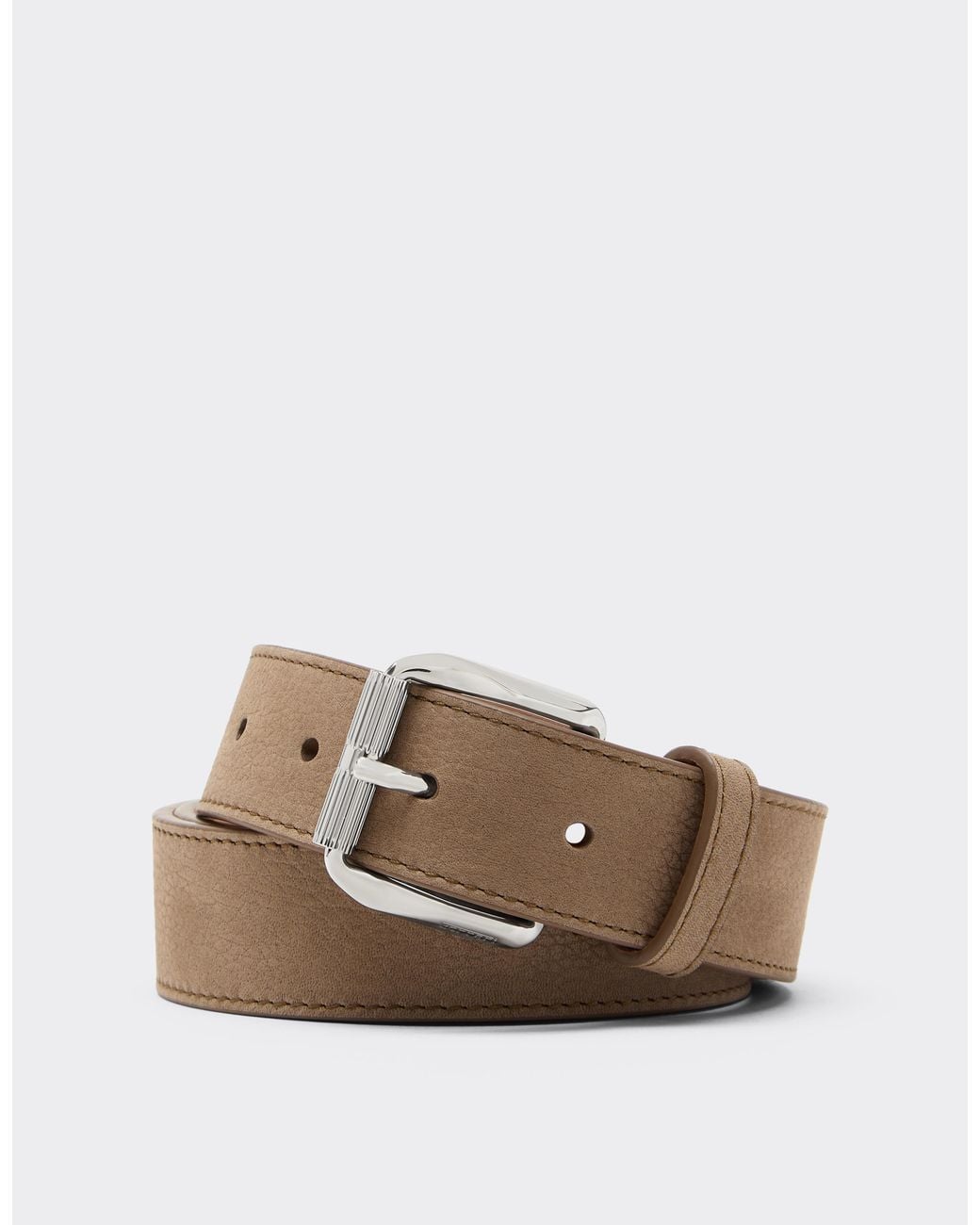 Ferrari Brown Waxed Leather Belt