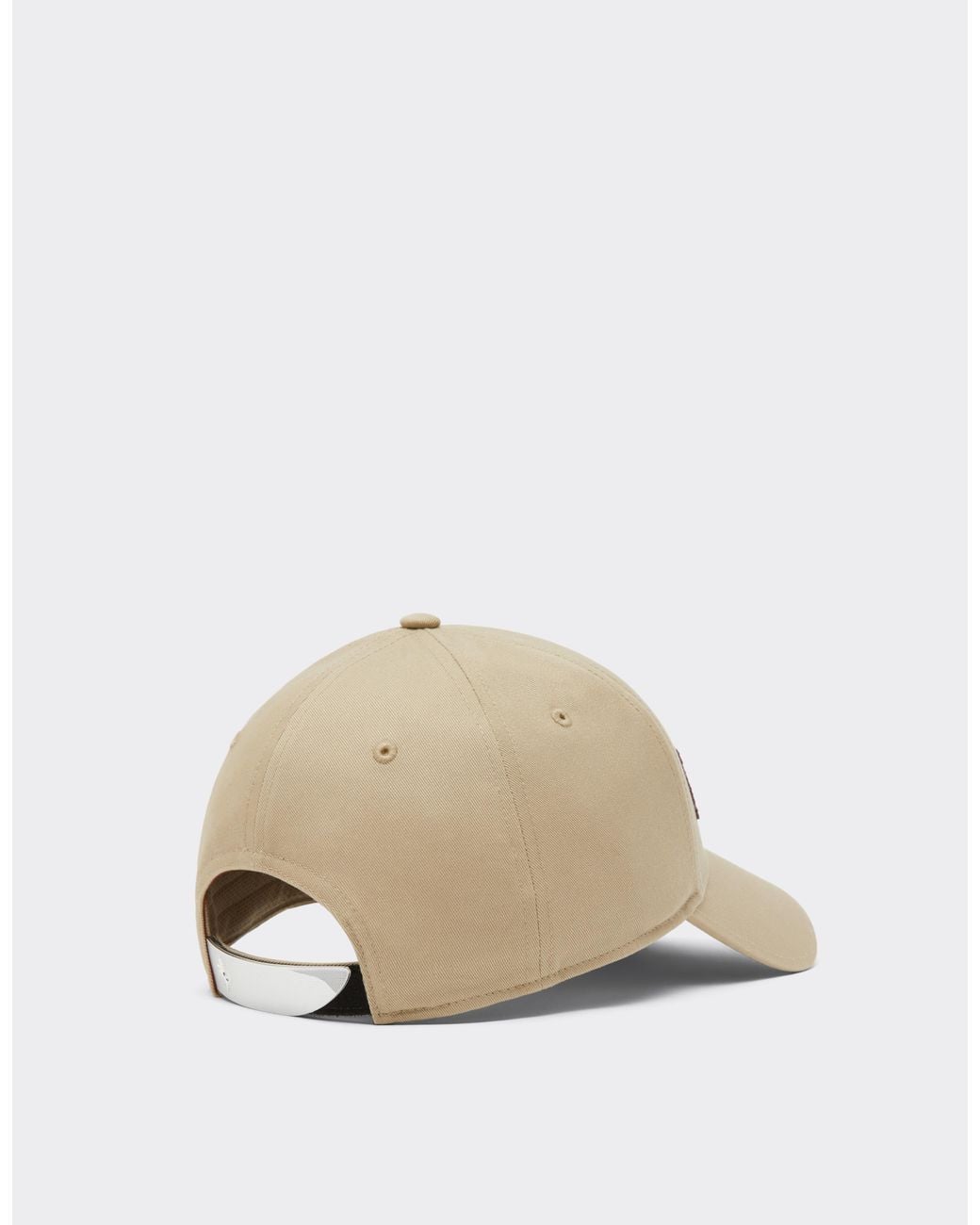 Ferrari Natural Cotton Twill Baseball Cap With Embroidery