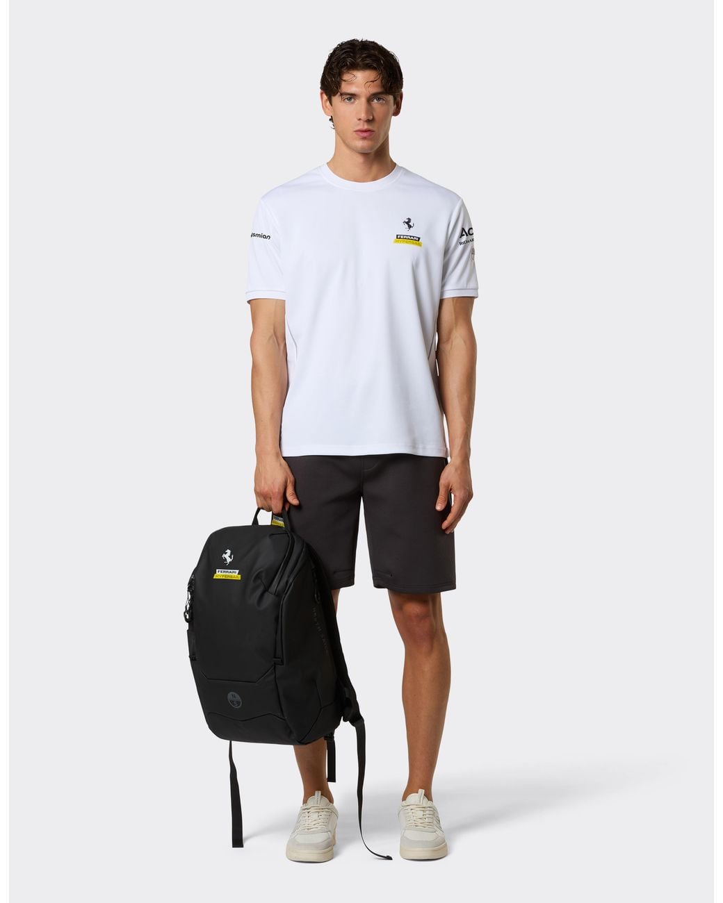 Ferrari Black Hypersail Scuba Bermuda Shorts for men