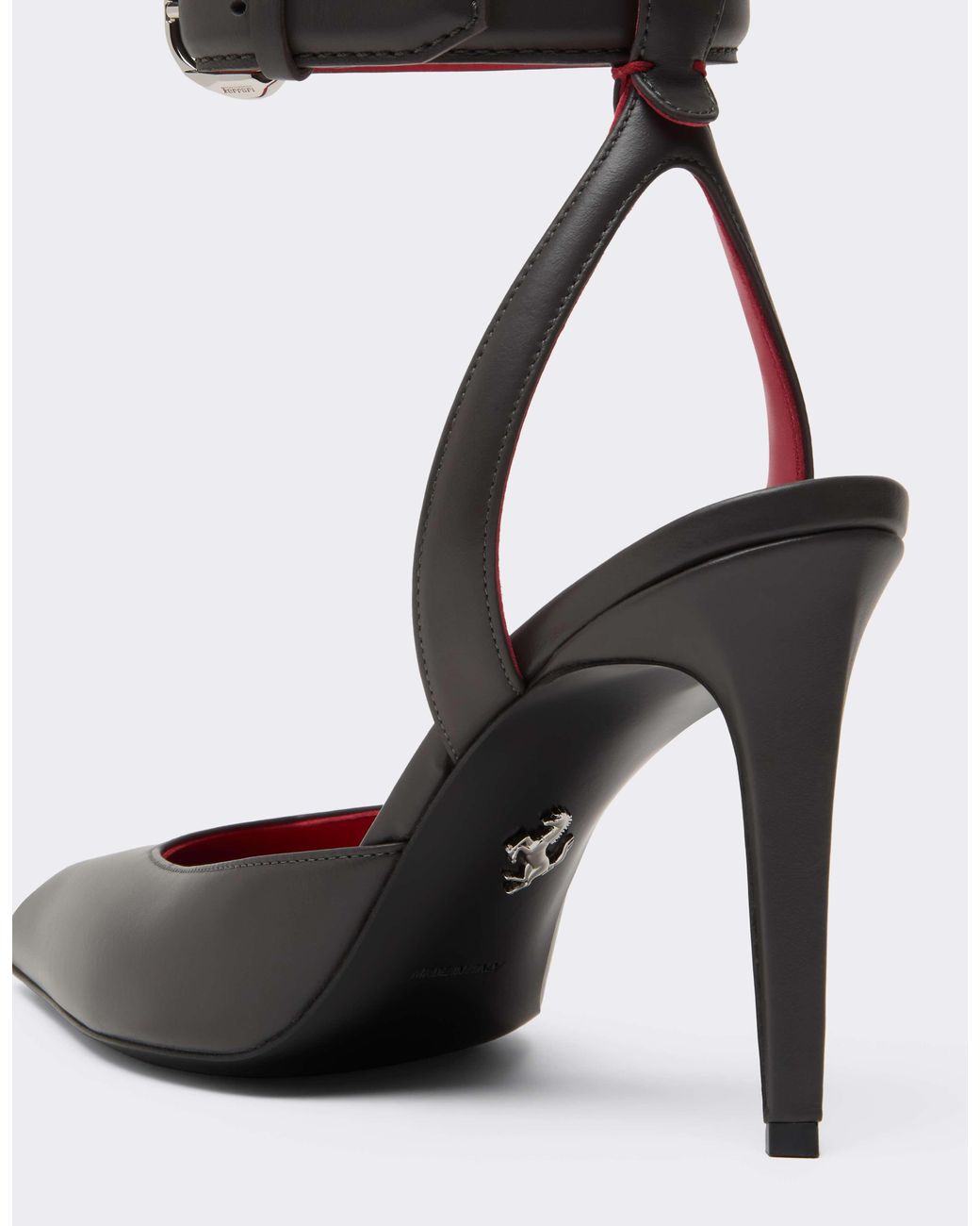 Ferrari White Leather Heeled Sandal