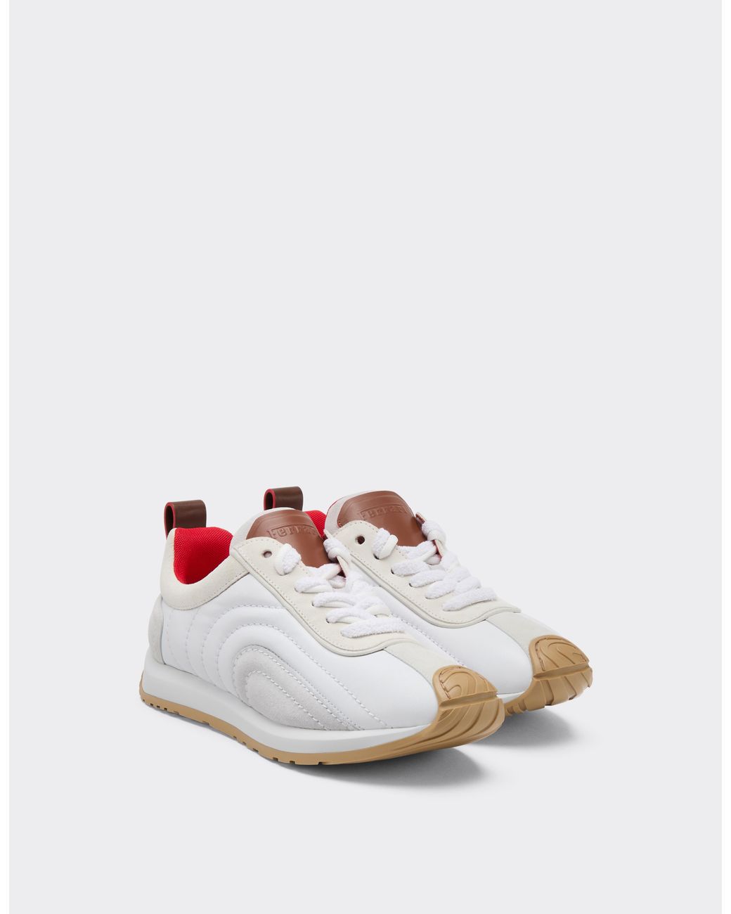 Ferrari White Leather And Suede Running Sneakers
