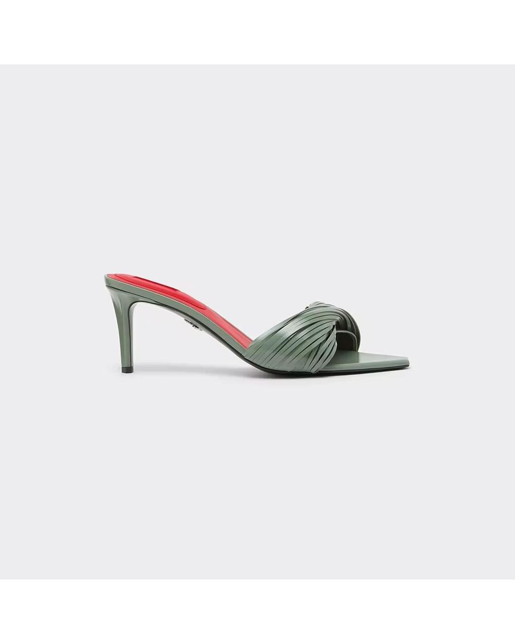 Ferrari White Leather Mules With Carved Fringes