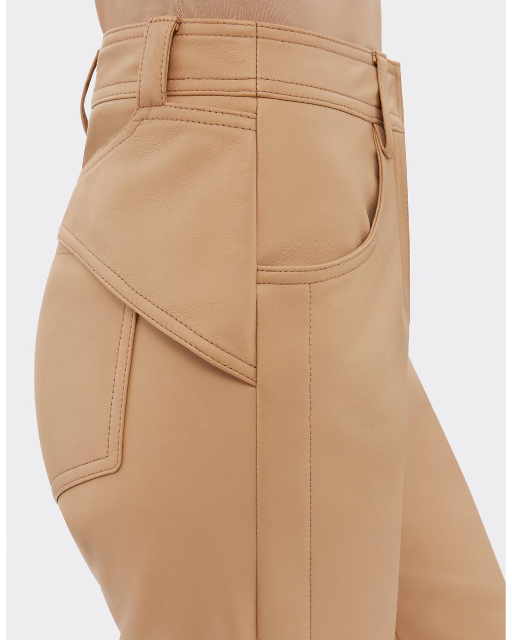 Ferrari White Straight-Leg Leather Trousers