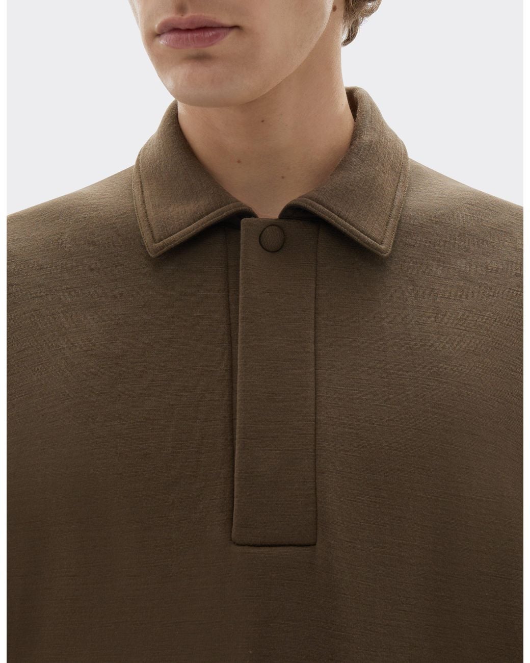 Ferrari Brown Wool And Cotton Polo Shirt for men