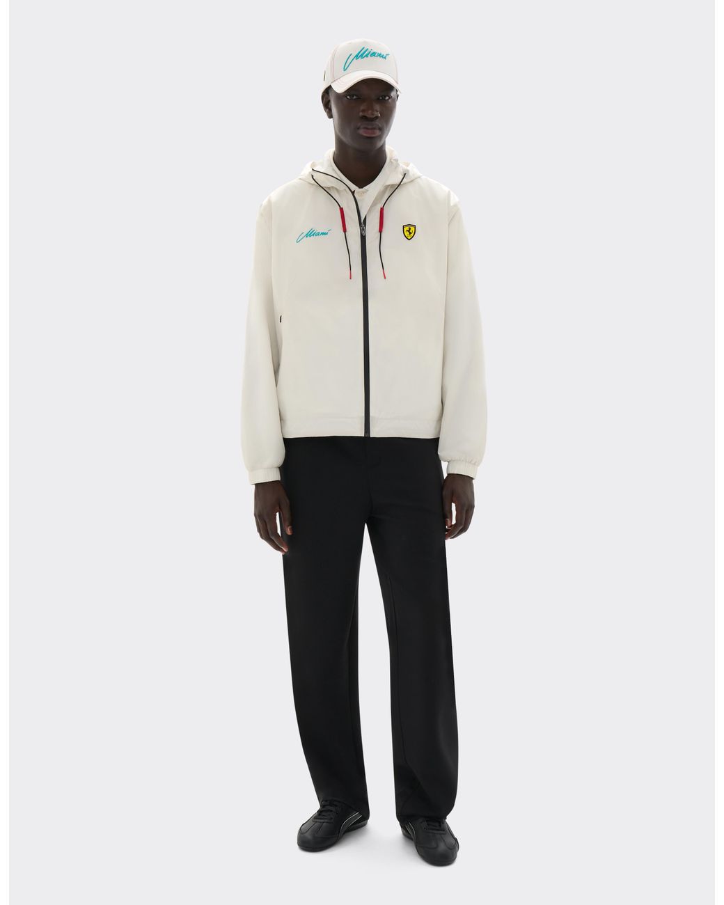 Ferrari White Scuderia Miami 2026 Windbreaker for men