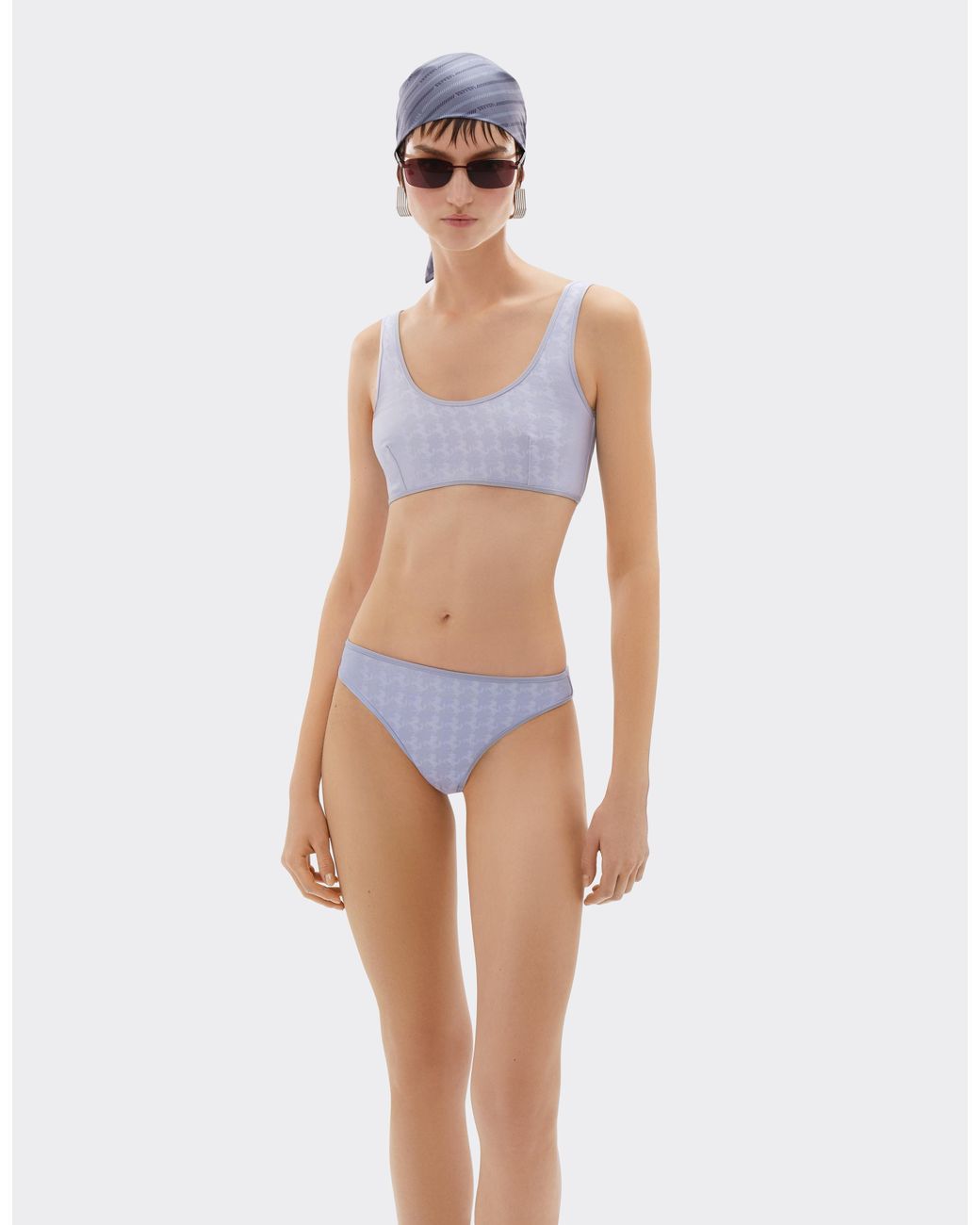 Ferrari Blue Bikini Bottoms With Prancing Horse Motif
